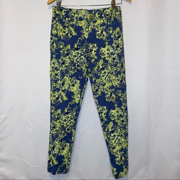 NWOT Soft Surroundings Green Blue Elisabetta Floral Stretchy Pants Size Small - Picture 2 of 11